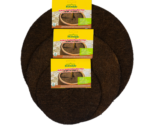 HaGa® Lot de disques en coco - 2 x L 45 cm 2 x XL 60 cm - Protection hivernale pour plantes en pot - Couvercle de pot